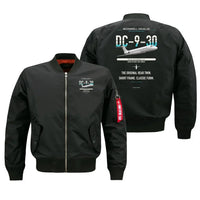 Thumbnail for McDonnell Douglas DC-9-30 design on black bomber jacket, double-side print