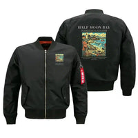 Thumbnail for HALF MOON BAY - Poster - Bomber Jacket - Black