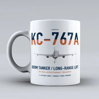 Thumbnail for Boeing KC-767A design on white ceramic mug, double-side print