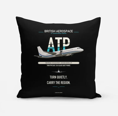 British Aerospace ATP design on black pillow