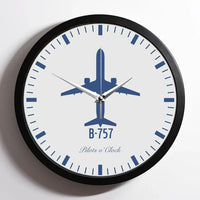 Thumbnail for Boeing 757 aviation design on premium wood and metal wall clock.