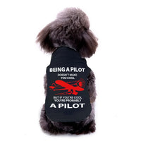 Thumbnail for Pet vest with If You're Cool You're Probably a Pilot Dog Pet aviation design, quilted insulated panel.