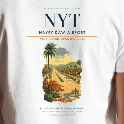 Naypyidaw Airport (NYT) double-side t-shirt design close-up cover