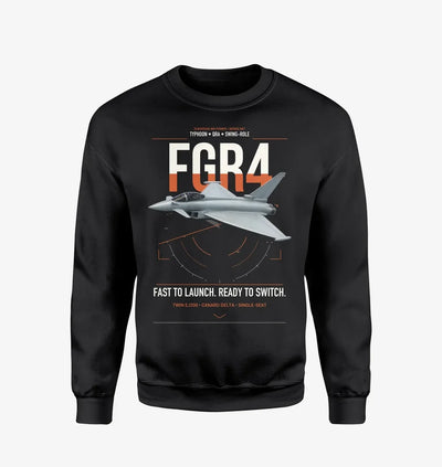 Eurofighter Typhoon FGR4 design on black sweatshirt