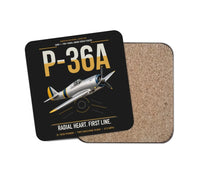 Thumbnail for P-36A Hawk design on black 1 piece coaster