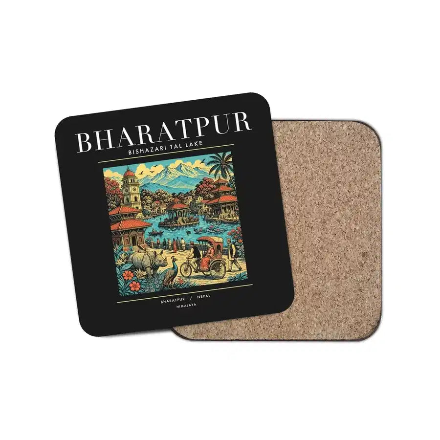 BHARATPUR - Poster - Coaster - Black