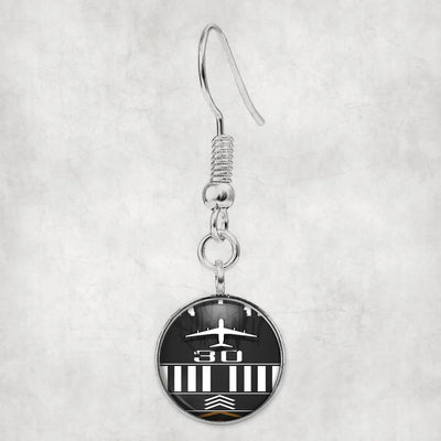 Side view of Runway 30 aviation earrings in hypoallergenic alloy, polished finish.