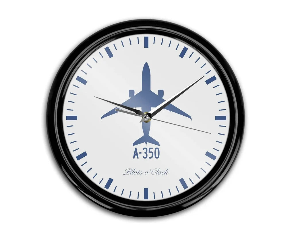 Airbus A350 aviation themed wall clock, premium wood and metal.