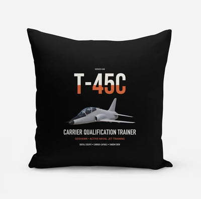 T-45C Goshawk design on black pillow