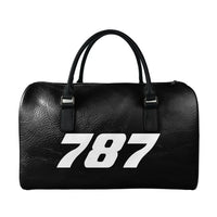 Thumbnail for Boeing 787 Flat Text aviation leather travel bag in full-grain leather.