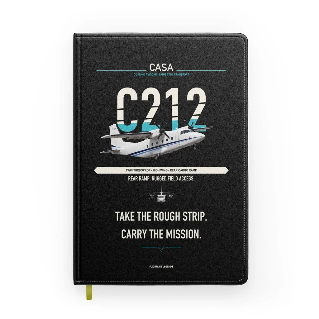 CASA C-212-400 Aviocar design on black notebook