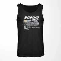 Thumbnail for Boeing 757 & Rolls Royce Engine (RB211) aviation design on breathable cotton tank top.