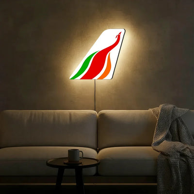 Sri Lankan Airlines aviation design on durable metal with LED aircraft tail wall art.