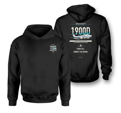 Beechcraft 1900D design on black hoodie