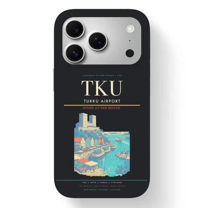 Turku Airport (TKU) design on black iPhone 17 Pro MagSafe case