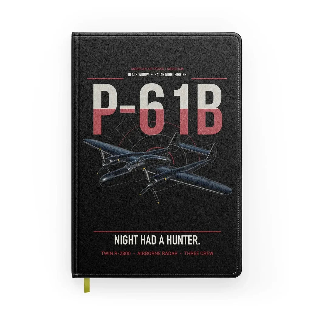 P-61B Black Widow design on black notebook