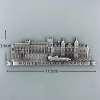 Thumbnail for Monaco Palace 3D Metal Fridge aviation design 3D metal magnet sticker in 3D metal with magnetic back.