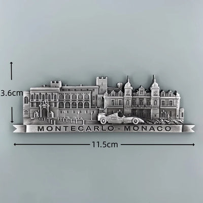 Monaco Palace 3D Metal Fridge aviation design 3D metal magnet sticker in 3D metal with magnetic back.