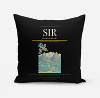 Thumbnail for Sion Airport (SIR) design on black pillow