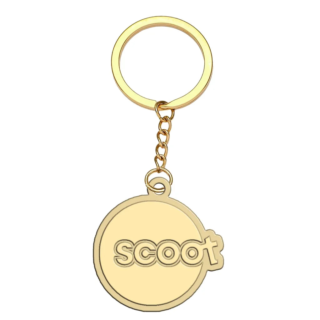 Scoot Airlines aviation hollow key chain in polished alloy.