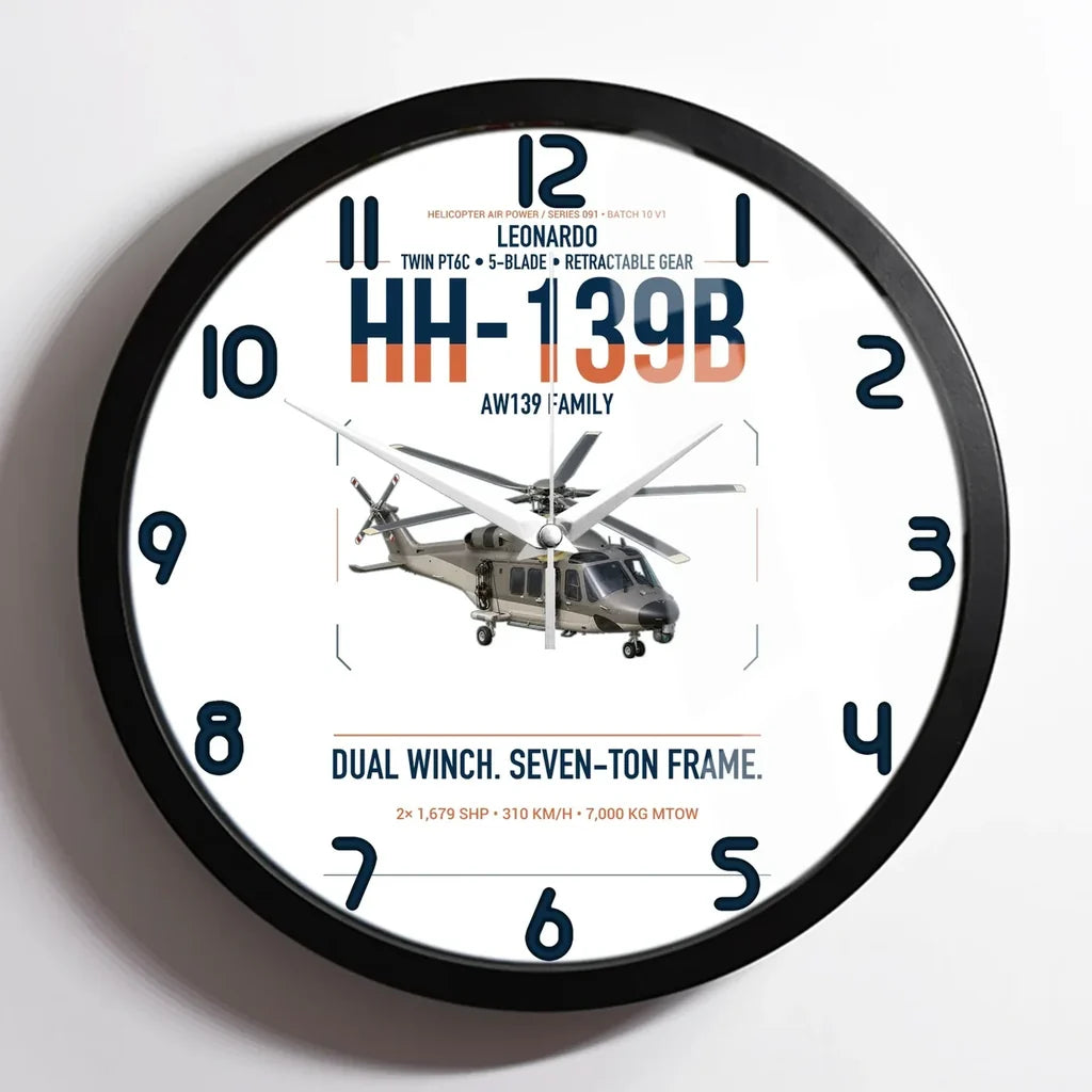 Leonardo HH-139B design on white framed wall clock
