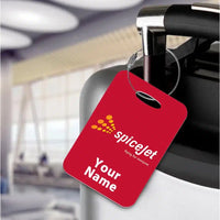 Thumbnail for SpiceJet aviation design acrylic luggage tag, durable acrylic construction.