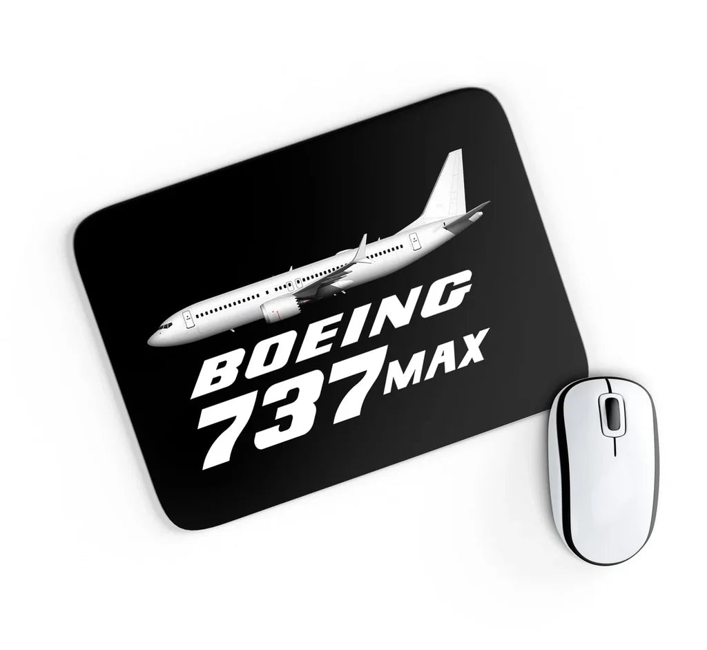 The Boeing 737Max aviation design on neoprene with anti-slip base mouse pad.