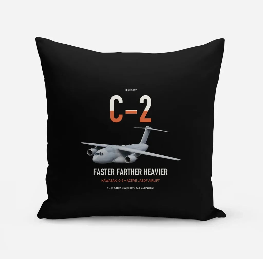Kawasaki C-2 design on black pillow