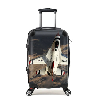 Amazing Show by Fighter Jet 16 Cabin Size aviation print luggage, durable shell.