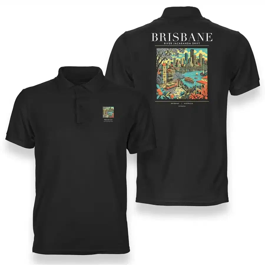 BRISBANE - Poster - Double-Side Polo - Black