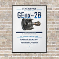 Thumbnail for GEnx-2B vertical canvas print - framed - white background