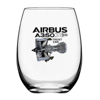 Thumbnail for Airbus A350 & Trent Wxb Engine Water & Drink aviation design on water glass, crystal-clear premium glassware.