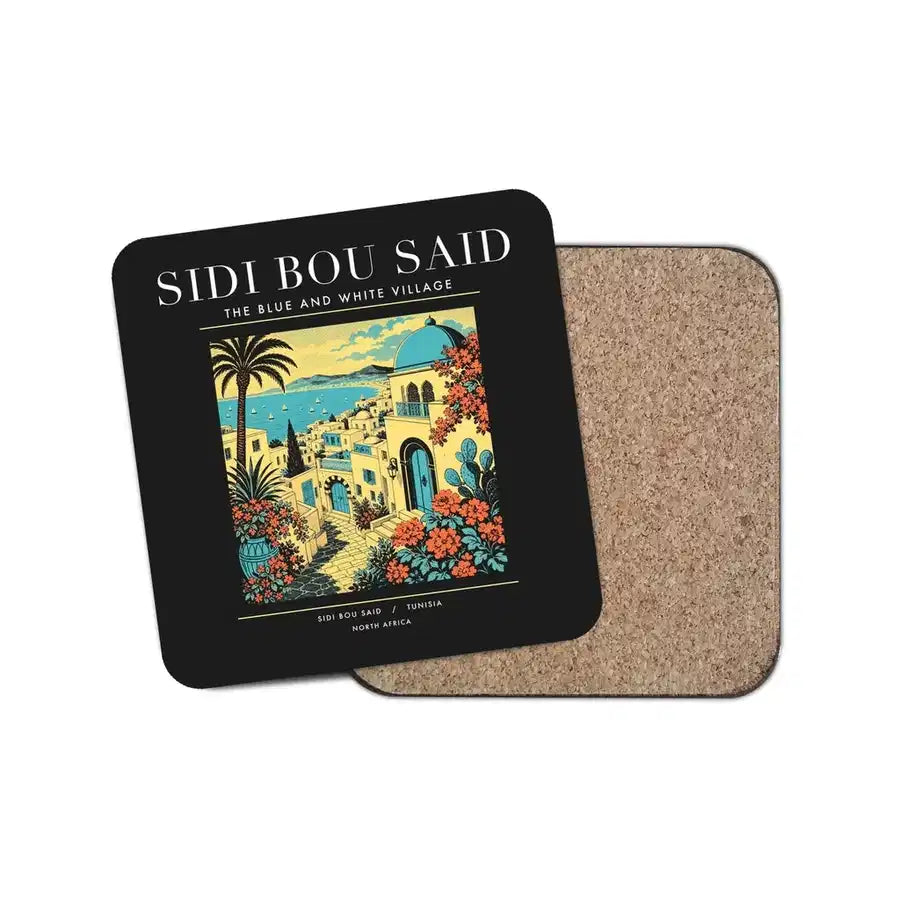 SIDI BOU SAID - Poster - Coaster - Black
