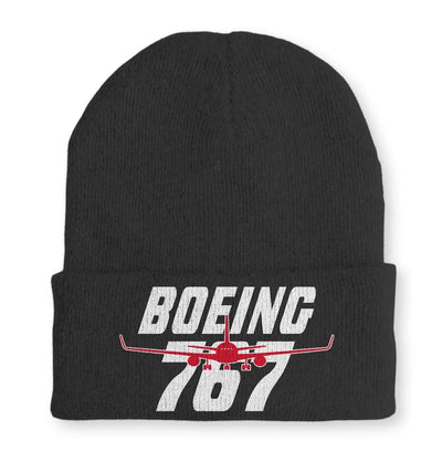 Amazing Boeing 767 Embroidered aviation embroidery on soft knit fabric beanie.