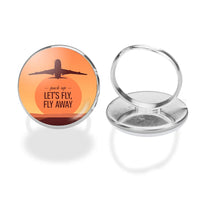 Thumbnail for Let's Fly Away aviation ring in stainless steel.