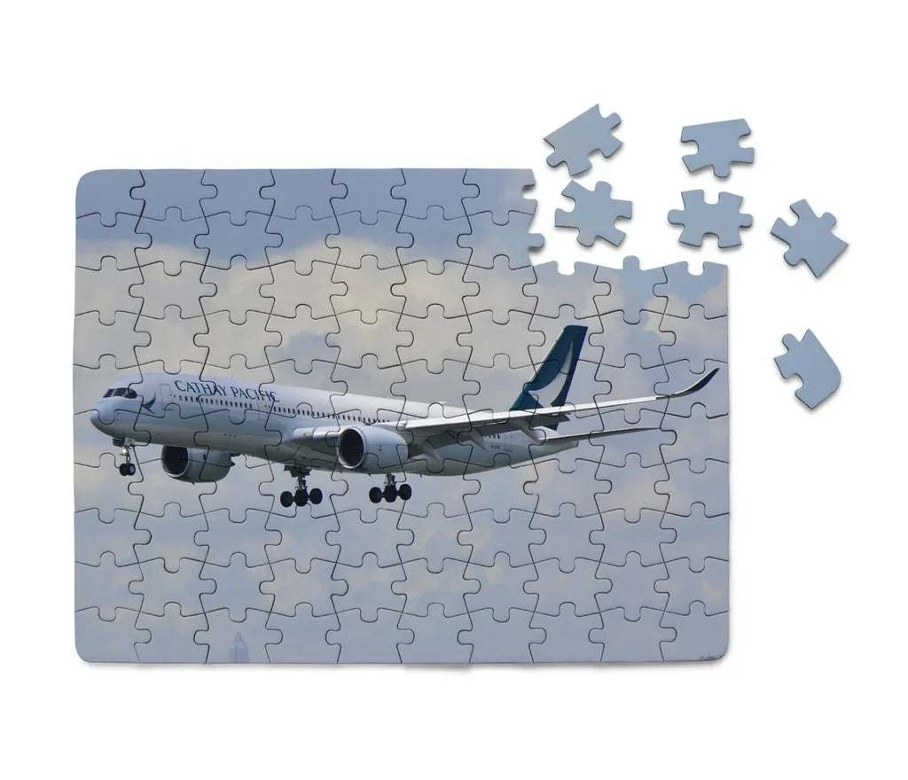 Cathay Pacific Airbus A350 Printed Puzzles aviation themed Cathay Pacific Airbus A350 model, diecast metal with airline liver.