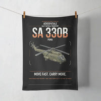Thumbnail for Aérospatiale SA 330B Puma design on black towel