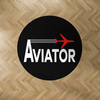 Thumbnail for Aviator Carpet & Floor Mats (Round) aviation design on durable carpet pile with non-slip backing round carpet floor mat.