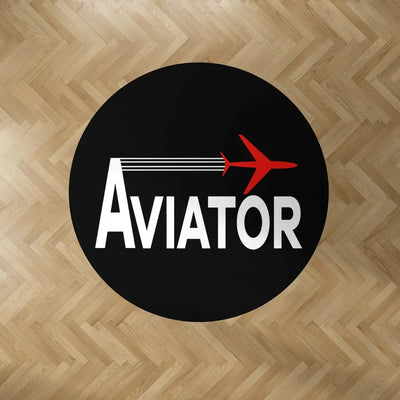 Aviator Carpet & Floor Mats (Round) aviation design on durable carpet pile with non-slip backing round carpet floor mat.