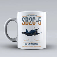 Thumbnail for SB2C-5 Helldiver design on white ceramic mug, double-side print