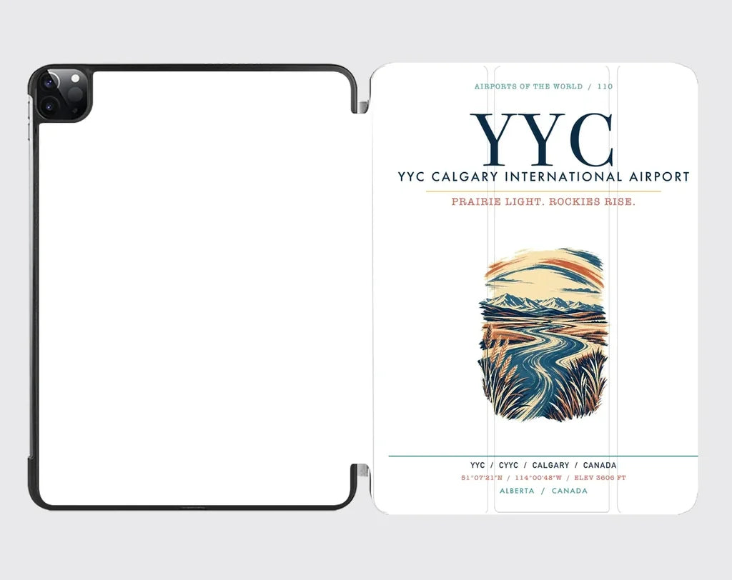 YYC Calgary International Airport (YYC) design on white ipad tablet case