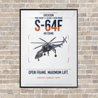 Thumbnail for Erickson S-64F Air Crane vertical canvas print - framed - white background