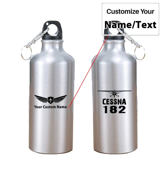 Cessna 182 & Plane aviation design on thermos, vacuum-insulated.