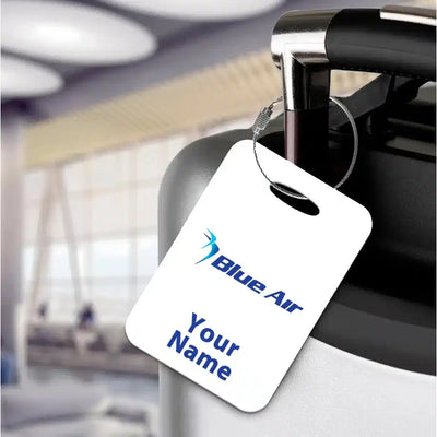 Blue Air aviation print acrylic luggage tag, durable acrylic.