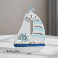 Thumbnail for Side view of Seagull Rudder Nautical Wooden Sailboat Model Ornament aviation model ship in diecast metal or wood with detaile.