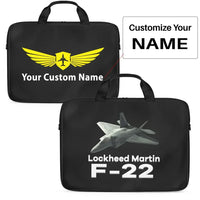 Thumbnail for The Fighter Jet 22 Silhouette Laptop & Tablet aviation print laptop & tablet bag, padded polyester.