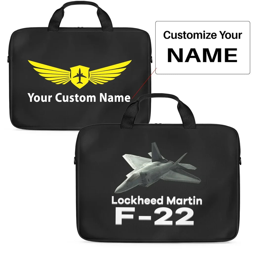 The Fighter Jet 22 Silhouette Laptop & Tablet aviation print laptop & tablet bag, padded polyester.