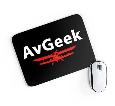 Avgeek aviation design on neoprene with anti-slip base mouse pad.