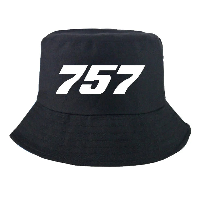 Boeing 757 Flat Text Summer aviation embroidery on breathable cotton summer hat.