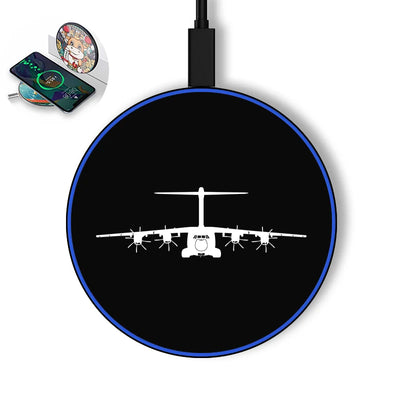 Airbus A400M Silhouette aviation design on durable build wireless charger.